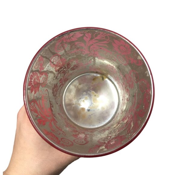 Pair of Red & Patterned Woodwick Candle Holders - each about 7" tall - Picture 5 of 9